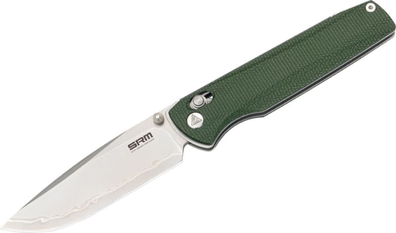 Ніж складаний SRM Terrier 258L, рукоятка з мікарти, зелений – фото 2
