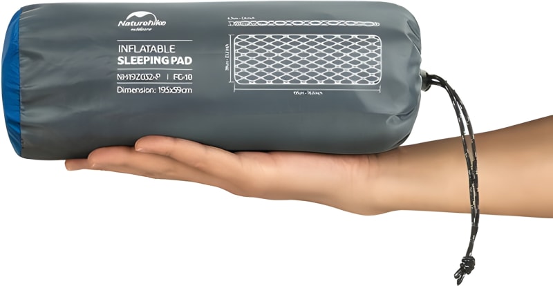 Матрац туристичний надувний одномісний Naturehike FC-10 NH19Z032-P 195 × 59 × 6.5 см – Блакитний — фото 2