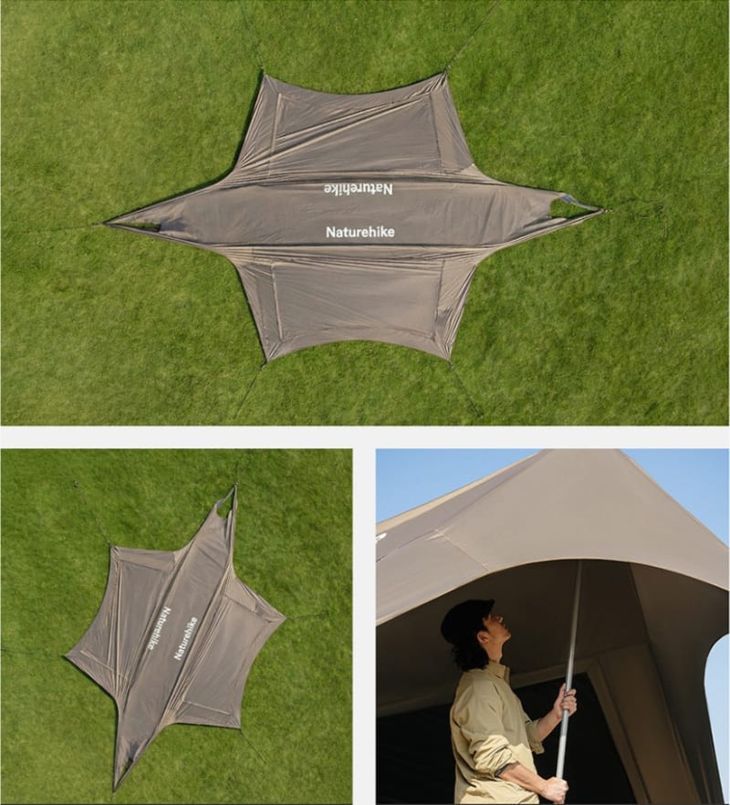Тент-навіс Naturehike Cloud Skies Tarp Lite, 960 × 485 см, Коричневий – фото 2