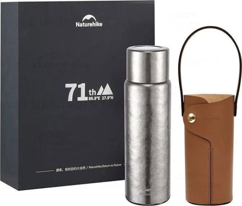 Термос титановий з чохлом Naturehike CNK230CF012, 0,6 л, Бежевий – фото 1