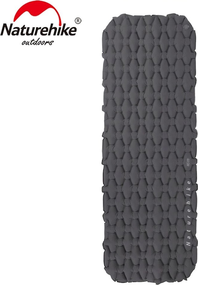 Матрац туристичний надувний одномісний Naturehike FC-10 NH19Z001-P, 195 × 59 × 6.5 см, графітовий – Графіт — фото 1