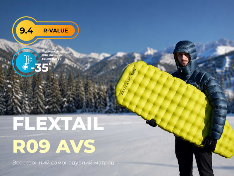 Матрац самонадувний Flextail Tiny Sleeping Pad R09 AVS Mummy, Зелений – фото 5