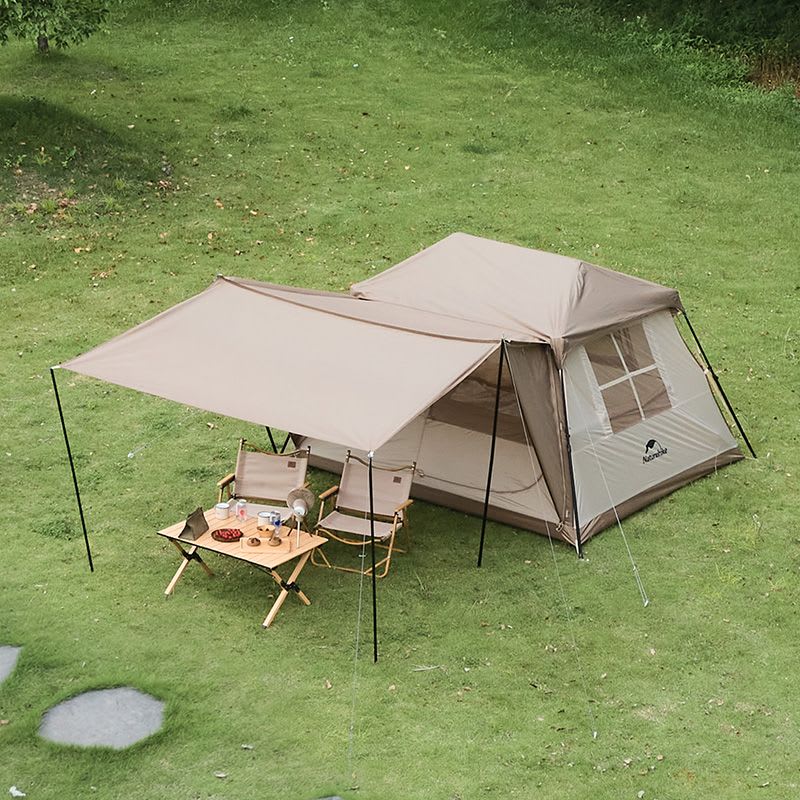 Намет з навісом Naturehike Village CNK2300ZP021, коричневий великий — фото 3