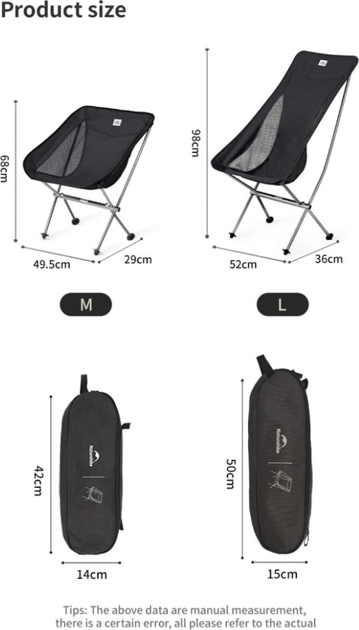 Крісло складане Naturehike Stellaluna L04 CNK2450JJ015, розмір M, Сірий – фото 4