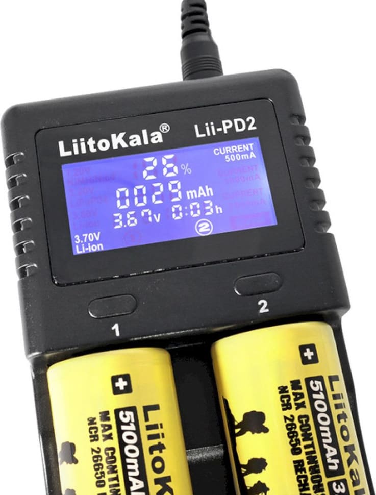 Зарядний пристрій Liitokala Lii-PD2+car EU charger — Чорний — фото 5