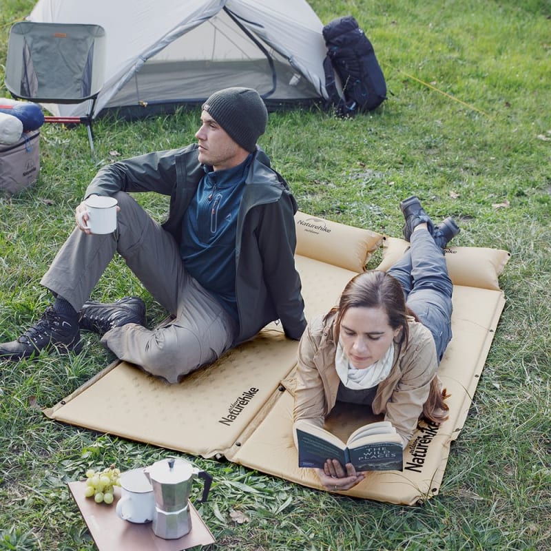 Килимок самонадувний Naturehike NH15Q002-D з подушкою — Бежевий — фото 6