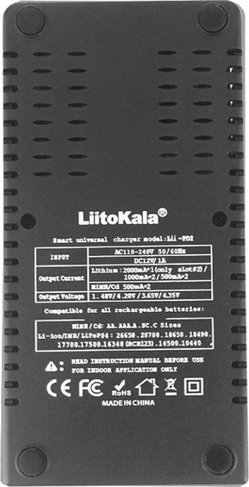 Зарядний пристрій Liitokala Lii-PD2+car EU charger — Чорний — фото 4