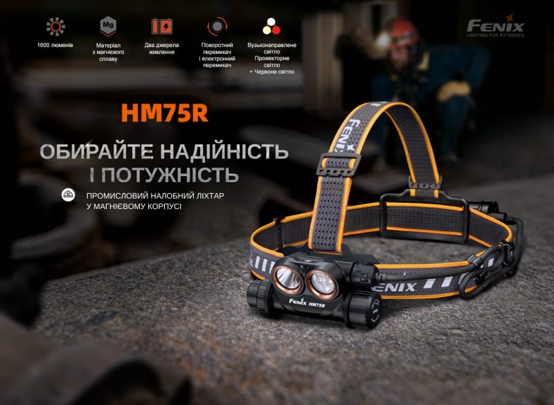 Ліхтар налобний Fenix HM75R SE – Чорний – фото 6