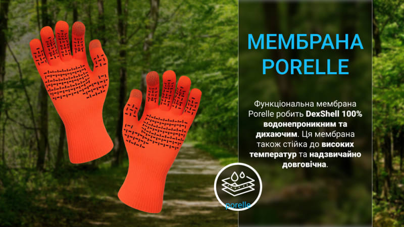 Рукавички водонепроникні DexShell ThermFit Gloves Помаранчеві XL, помаранчевий – фото 3