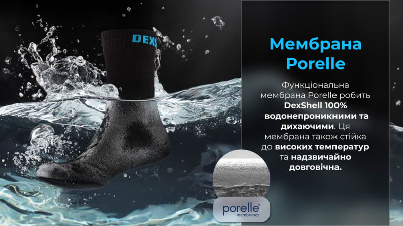 Шкарпетки водонепроникні DexShell Ultra Thin Crew BLK XL чорні, чорний – фото 2