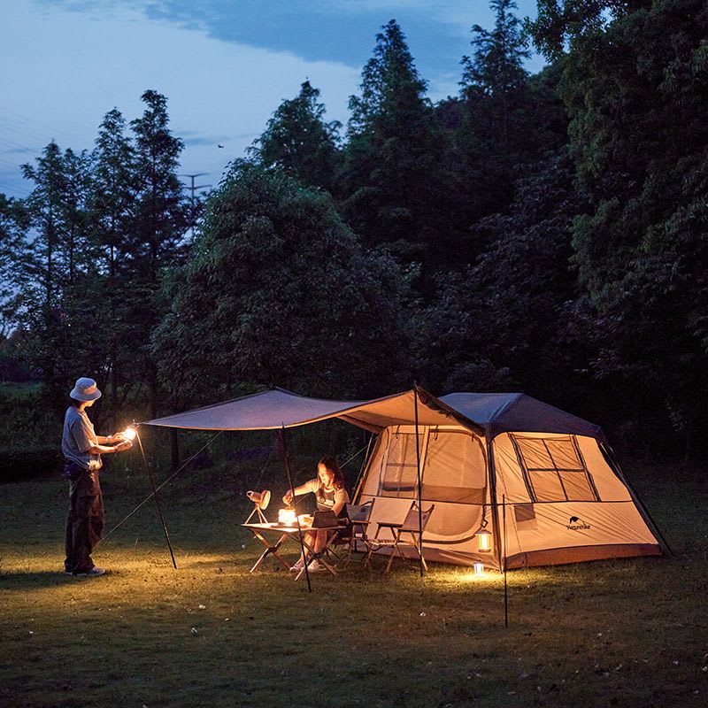 Намет з навісом Naturehike Village CNK2300ZP021, коричневий великий — фото 4