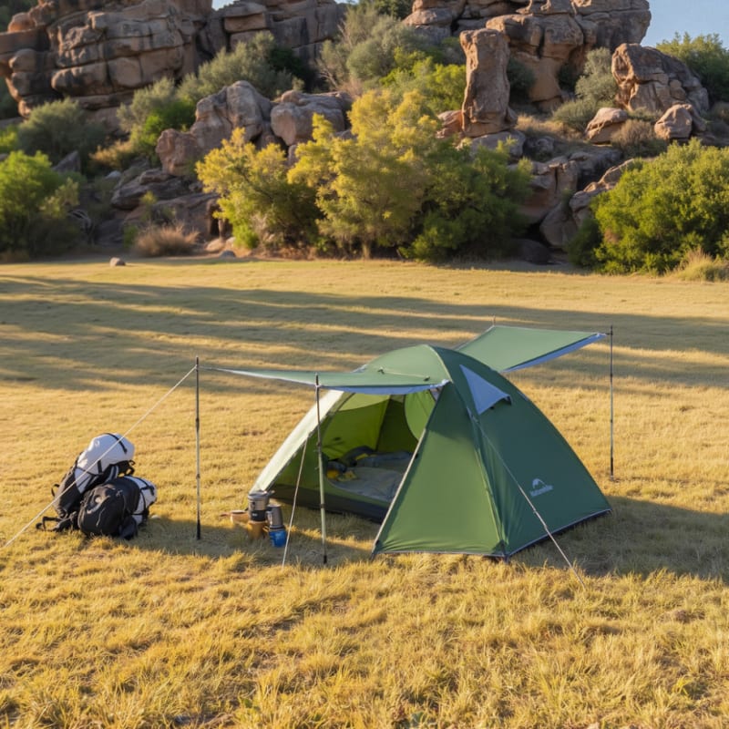 Намет двомісний Naturehike Bleik Type B з навісом, Зелений – фото 2