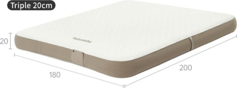 Самонадувний матрац, т римісний, із вбудованою помпою Naturehike CNK2450WS040, 250 мм — Сірий — фото 2