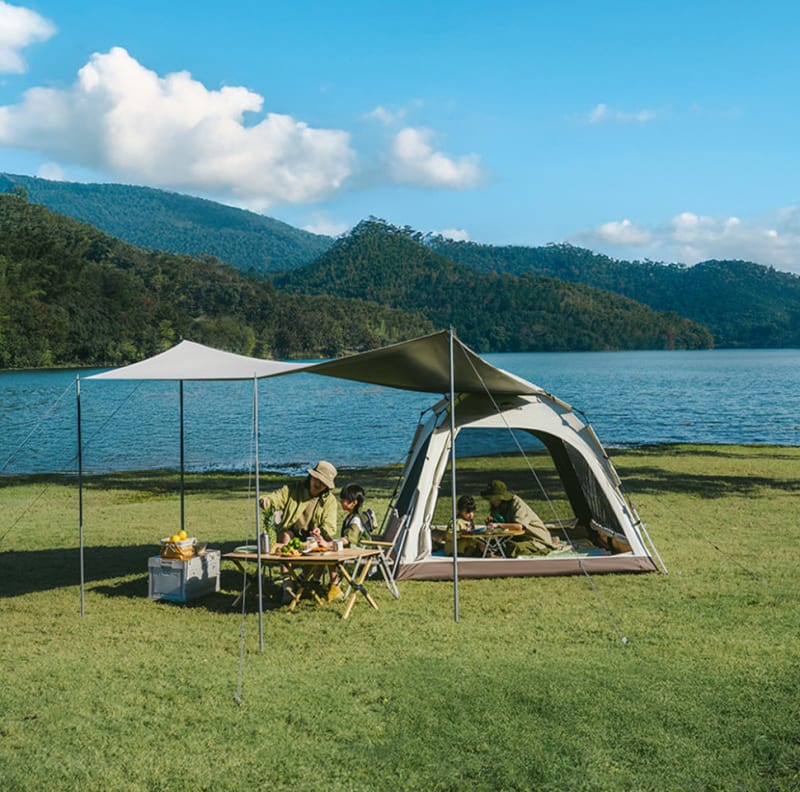 Намет тримісний автоматичний із тентом Naturehike Ango CNK2550WS010, S — Коричневий — фото 4