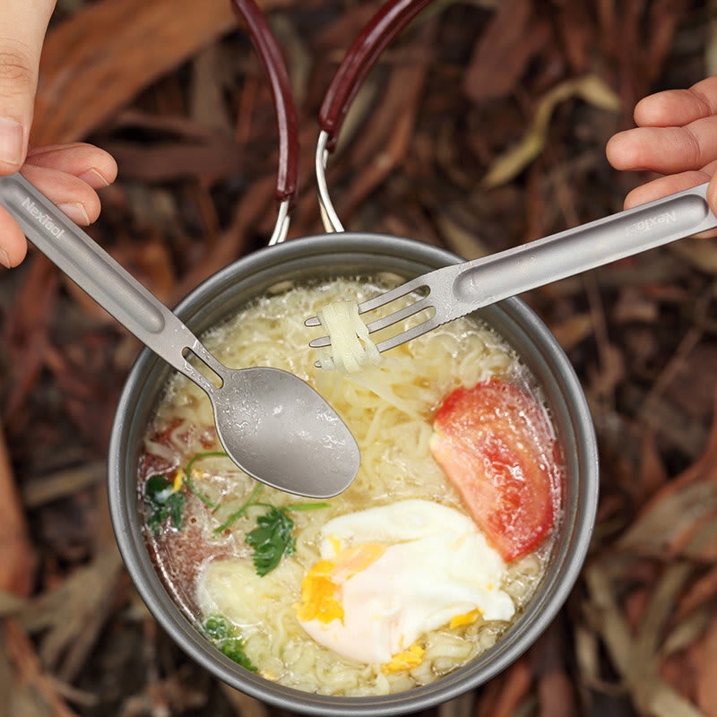 Набір столових приборів NexTool Outdoor Spoon Fork, сірий – фото 4