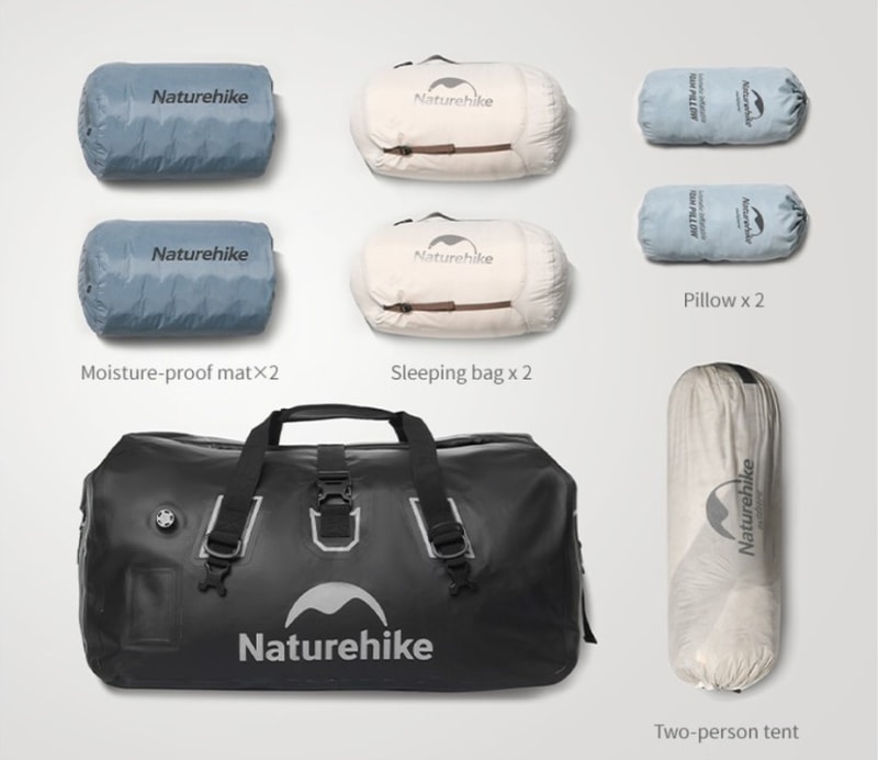 Водонепроникна дорожня сумка Naturehike CNK2450XB015, чорна, 90 л – Чорний — фото 4