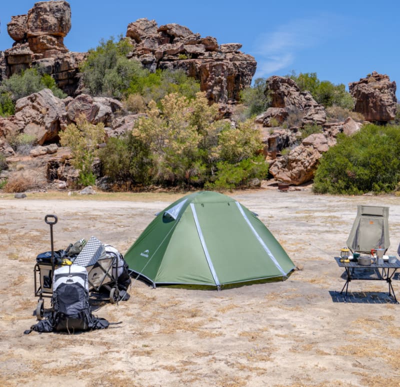 Намет тримісний Naturehike Bleik Type B з навісом, Зелений – фото 4