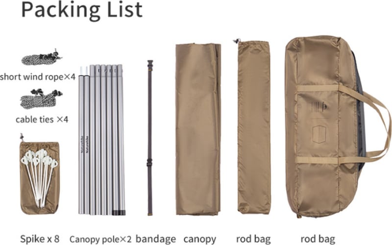 Тент-навіс Naturehike CNK2350WS015 Cloud Skies Tarp Lite, 550 × 465 см – Коричневий — фото 3