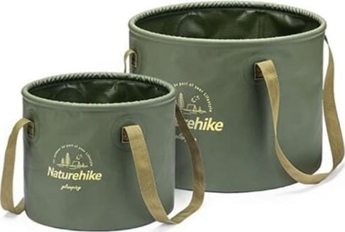 Складане відро для води з ПВХ Naturehike NH20SJ040, зелений, 20 л – Оливковий – фото 2