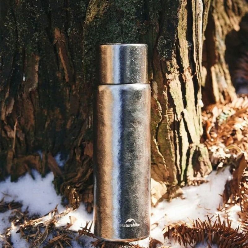 Термос титановий з чохлом Naturehike CNK230CF012, 0,6 л, Бежевий – фото 5