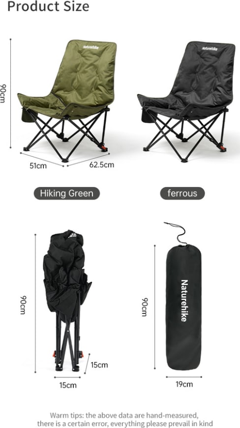 Стілець складаний Naturehike CNK2450JJ020, Чорний – фото 3