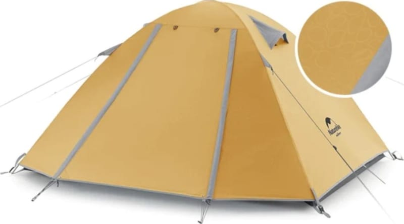 Намет тримісний Naturehike P-Series 210T/65D жовтий – фото 2