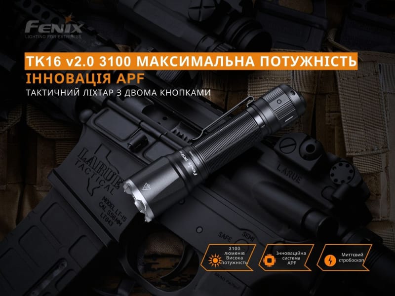 Ліхтар ручний Fenix TK16 V2.0 — Чорний — фото 6