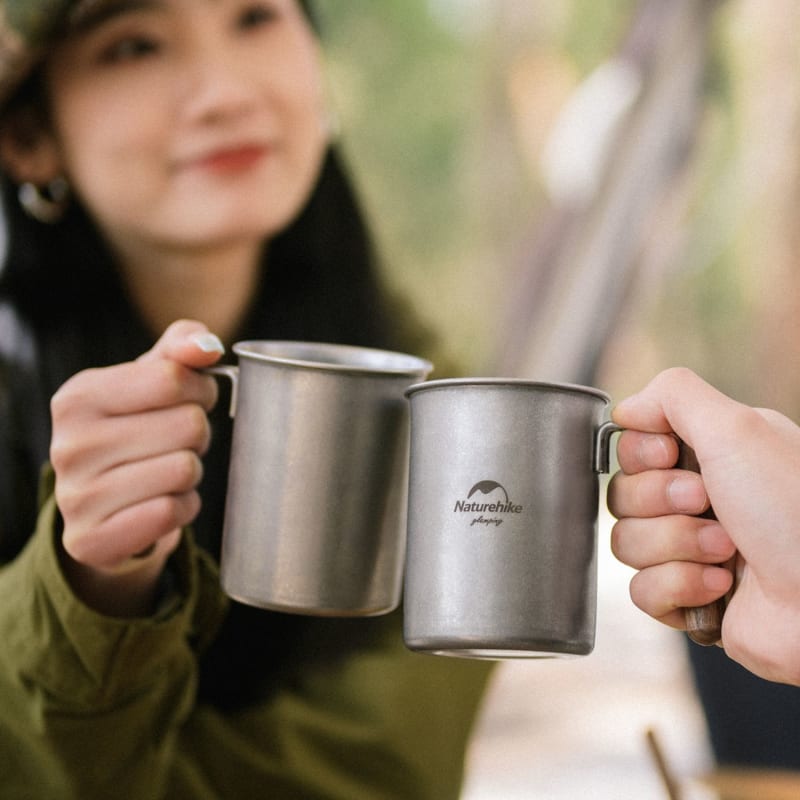 Кружка Naturehike NH21SJ001 350 мл з нержавіючої сталі з дерев'яною ручкою, сріблястий – фото 3