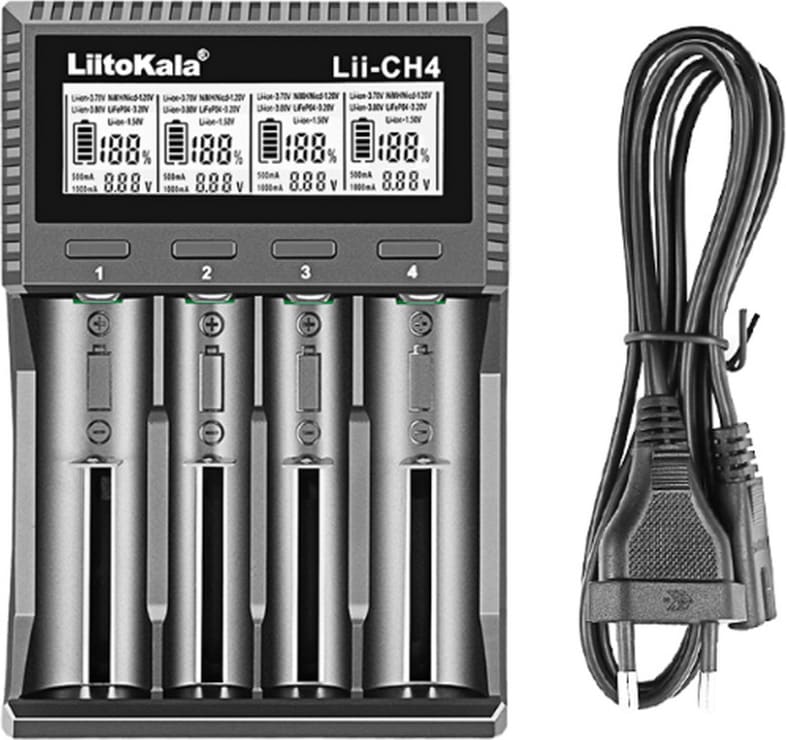 Універсальний зарядний пристрій LiitoKala Lii-CH4 5V 2A на 4 канали — Чорний — фото 1