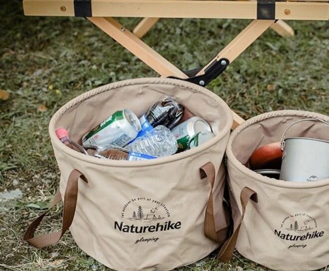 Складане відро для води з ПВХ Naturehike NH20SJ040, зелений, 20 л – Оливковий – фото 5