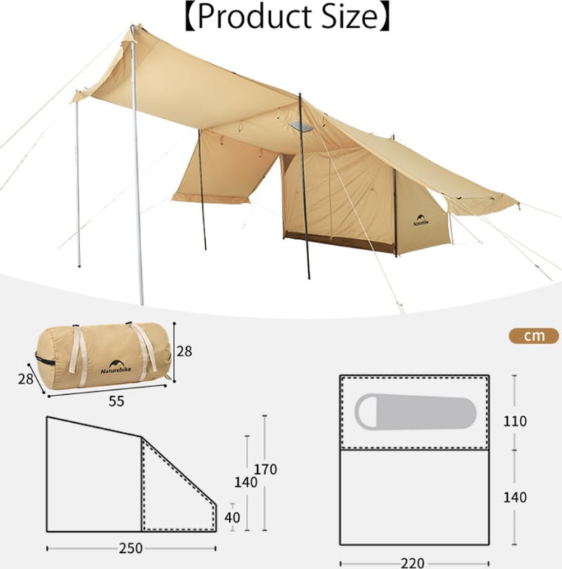 Намет одномісний із тентом Naturehike CNK2450WS026 — Коричневий — фото 3
