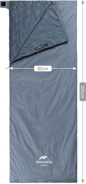 Спальник надлегкий Naturehike Ultralight LW180 NH21MSD09 XL — Сіро-Синій (Правий) — фото 2
