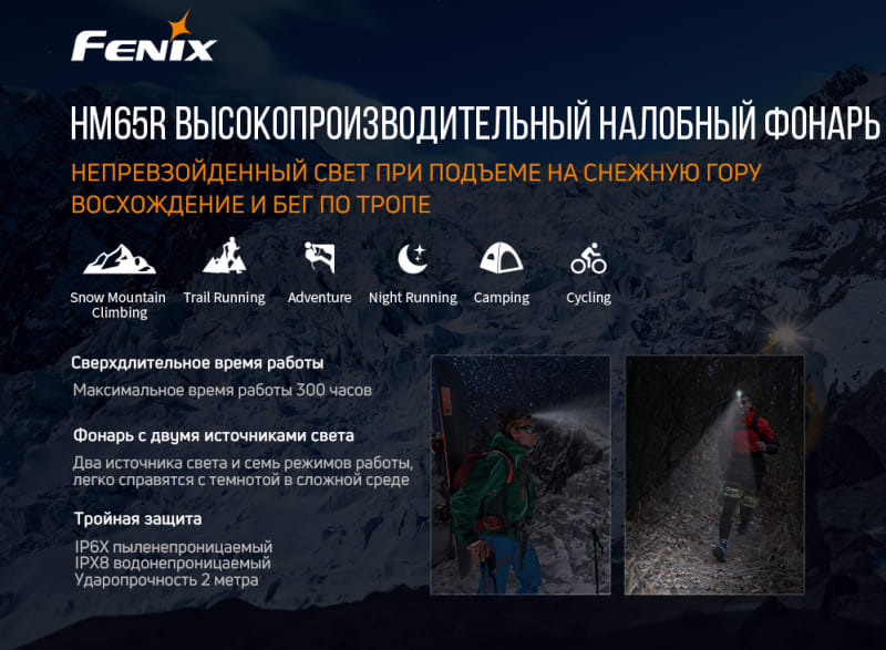 Ліхтар налобний Fenix HM65R — фото 6