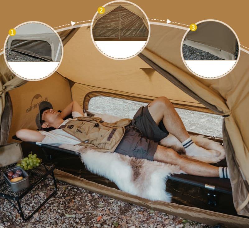Намет одномісний із тентом Naturehike CNK2450WS026 — Коричневий — фото 5