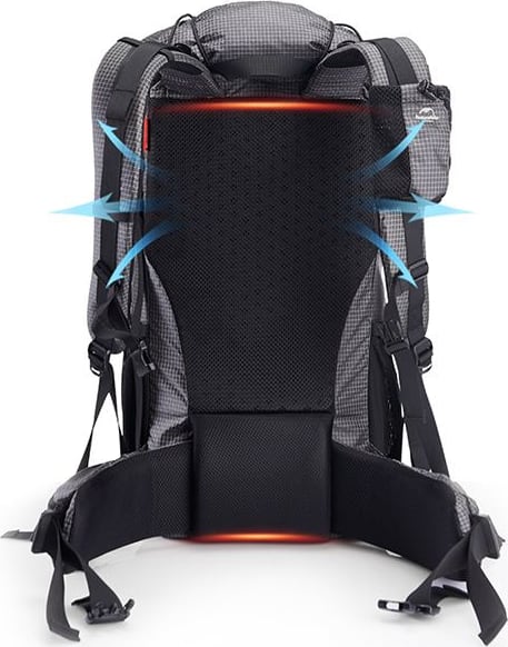 Рюкзак туристичний Naturehike Rock NH19BP095, 60+ — Графіт В Клітинку — фото 4