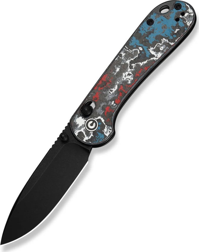 Ніж складаний Civivi Elementum (Crossbar Lock/Nebula FatCarbon Fiber, Білий – фото 1