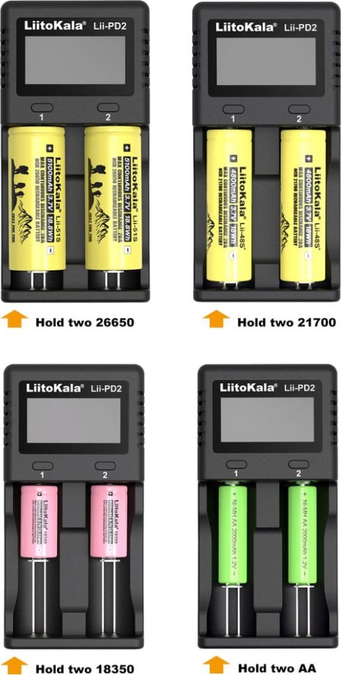 Зарядний пристрій Liitokala Lii-PD2+car EU charger — Чорний — фото 6