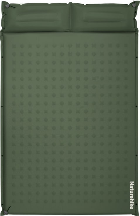 Матрац туристичний Naturehike CNK2550WS025 із подушкою самонадувний двомісний 200 × 130 × 6 см – Зелений — фото 1