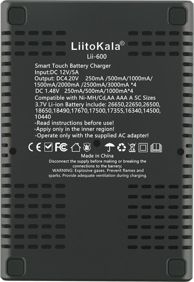 Зарядний пристрій LiitoKala Lii-600 EU, Чорний – фото 3