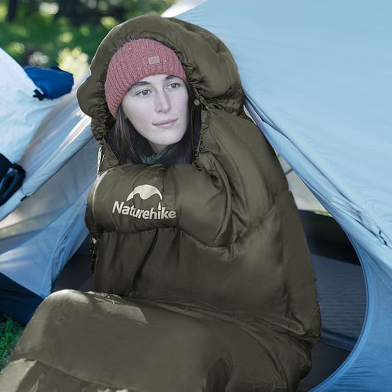 Спальний мішок з капюшоном Naturehike MJ600 «Січ», -5°C/-32°C – Зелений – фото 5