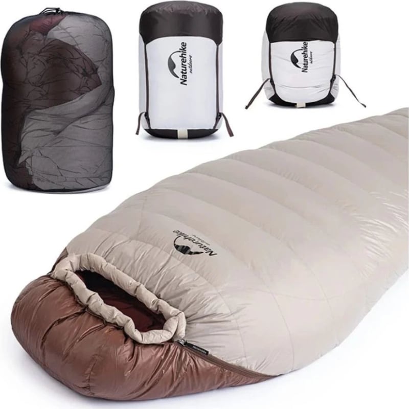 Спальний мішок з натуральним пухом Naturehike Snowbird 510 г, +2°C/-20°C – Коричневий – фото 5