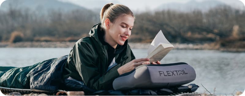 Надувна подушка анатомічна Flextail Zero Pillow, сіра — Сірий — фото 3