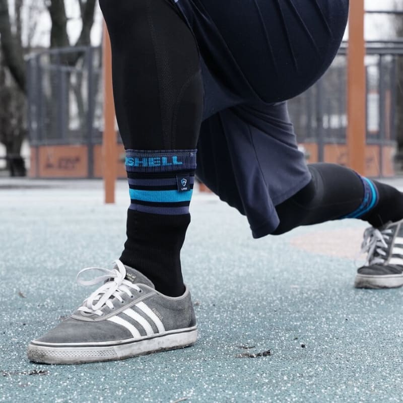Шкарпетки водонепроникні DexShell Ultra Dri Sports Сині Stripe, чорний – фото 4
