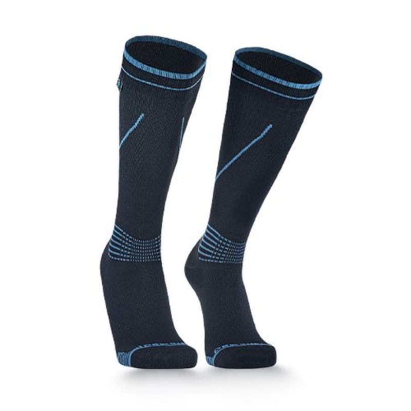 Водонепроникні шкарпетки DexShell Longlite Socks 2.0 блакитні полоски, розмір XL (47-49), чорний, блакитний