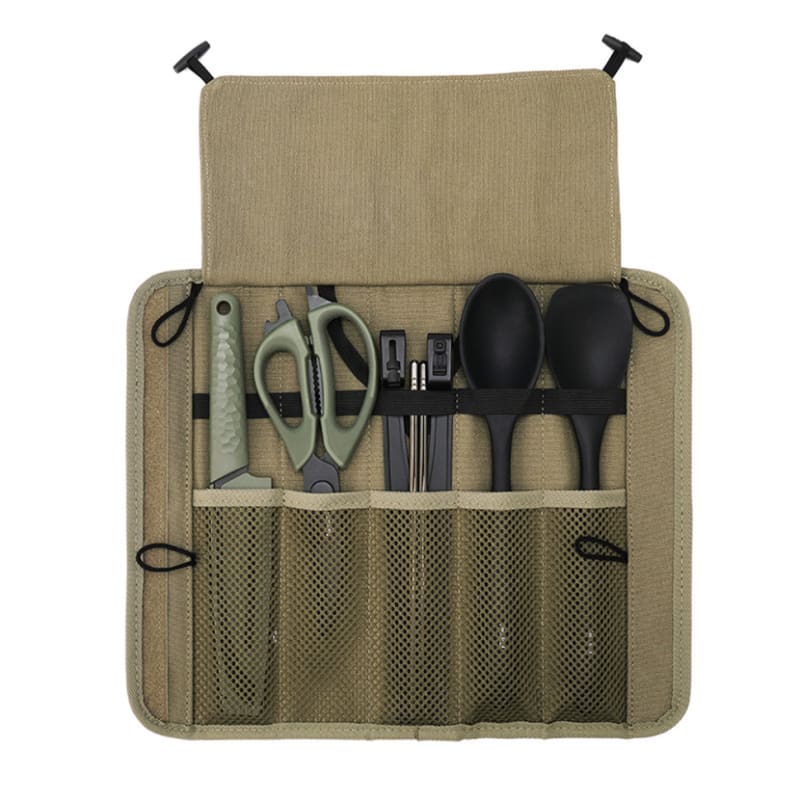 Набір кухонного посуду кемпінговий NexTool Outdoor Cooking Set 6 предметів, сірий, чорний, оливковий