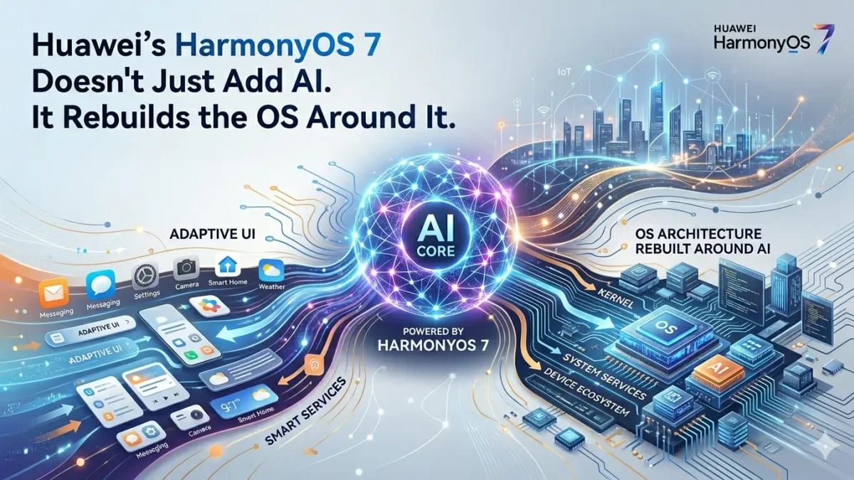Huawei HarmonyOS 7 Agent Framework 2.0 interface showing agentic AI assistant Celia connecting to specialized AI agents at HDC 2026 developer conference in Dongguan China