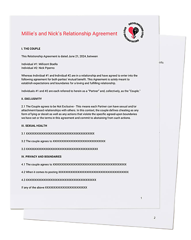 Preview of the Relationship Agreement — a custom PDF document generated from your questionnaire responses