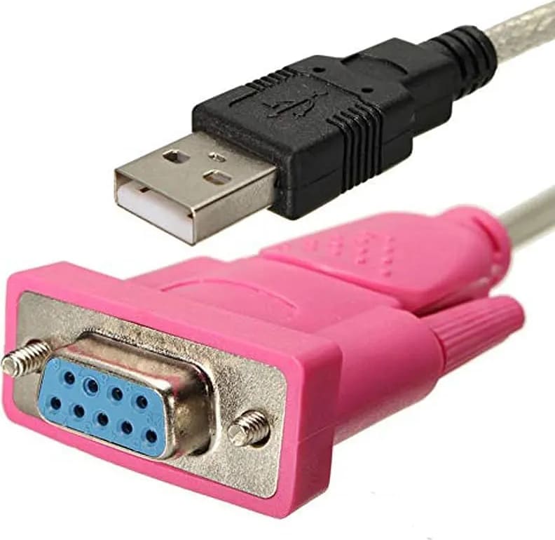 WiredCom USB to RS232 Serial Port Adapter Cable, USB2.0A  to RS-232 Female 9 Pin Connector Pink Cable Adapter (USB Male to RS232 Female)