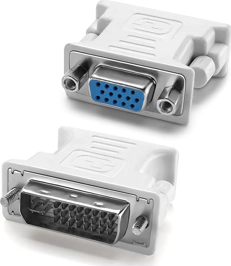 WiredCom® DVI VGA Adapter DVI-I 24+5 Male to VGA HD15 Female Adapter Computer, PC Host, Laptop, Graphics Card to HDTV, LG HP Dell Monitor and Projector Any Colour