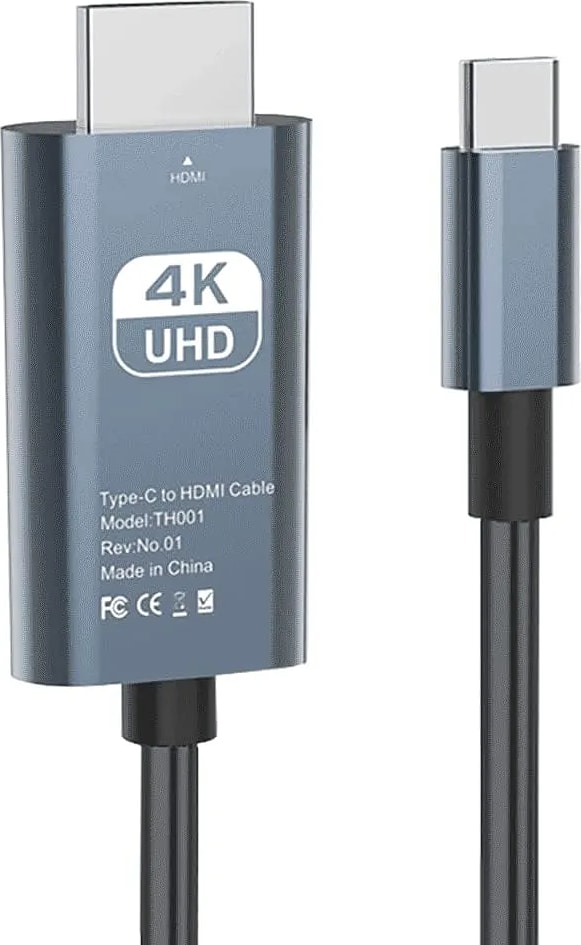 WiredCom USB Type-C to HDMI Converter Cable [4K Video Output] HDMI Connection Cable, Thunderbolt 3, Type C to HDMI, High Speed Transfer,home commute web conference tv projector